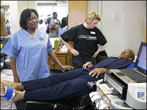 Darla Tillman, RN, at Black Barbershop 2009