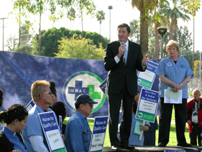 Lt. Gov. John Garamendi bolsters the nurses' cause with his inspiring words John Garamendi Rallies with Parkview RNs