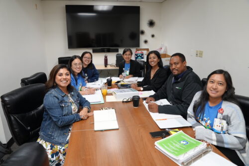 GGRNA bargaining team with UNAC/UHCP President Charmaine S. Morales, RN, sitting at the bargaining table.